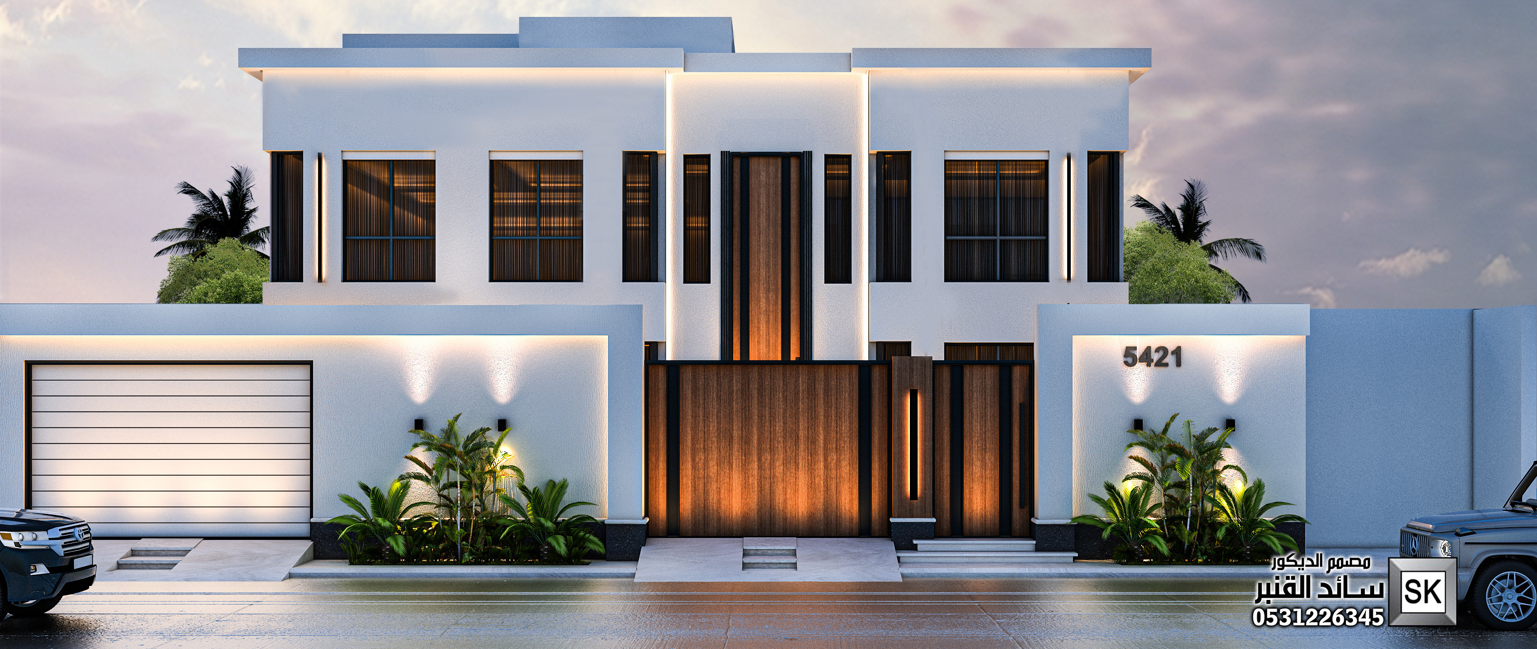 تصميم و تنفيذ لاندسكيب منزلي فاخر في الرياض