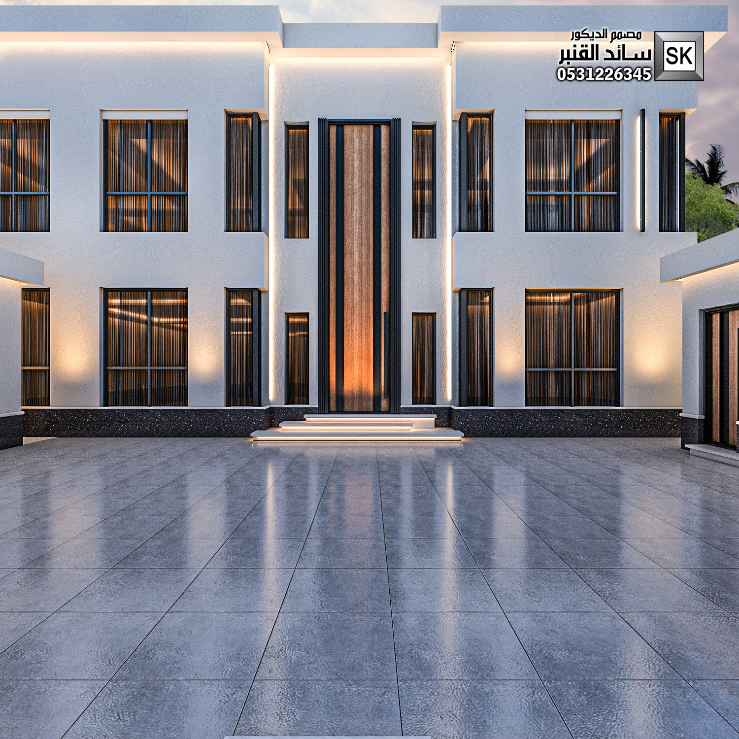 تصميم و تنفيذ لاندسكيب منزلي فاخر في الرياض