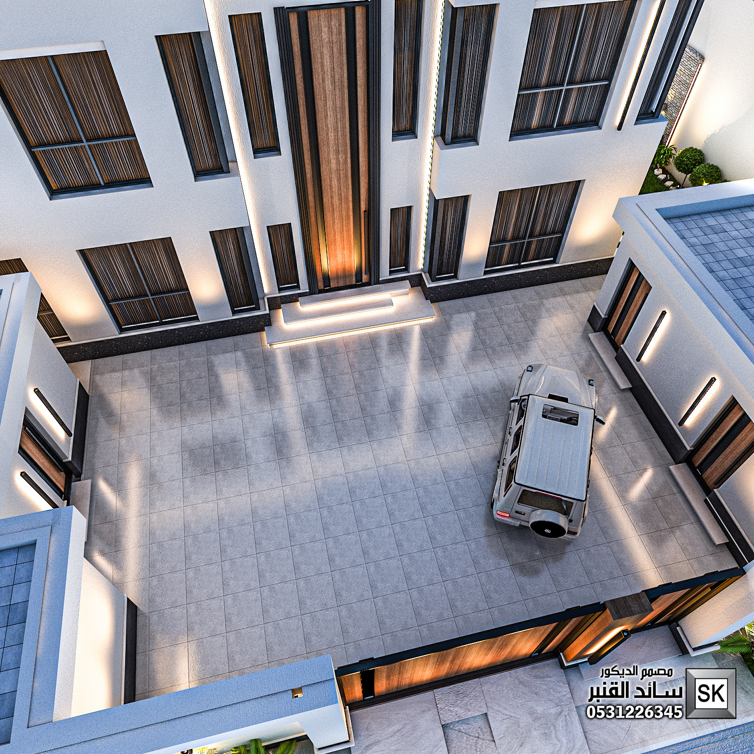 تصميم و تنفيذ لاندسكيب منزلي فاخر في الرياض