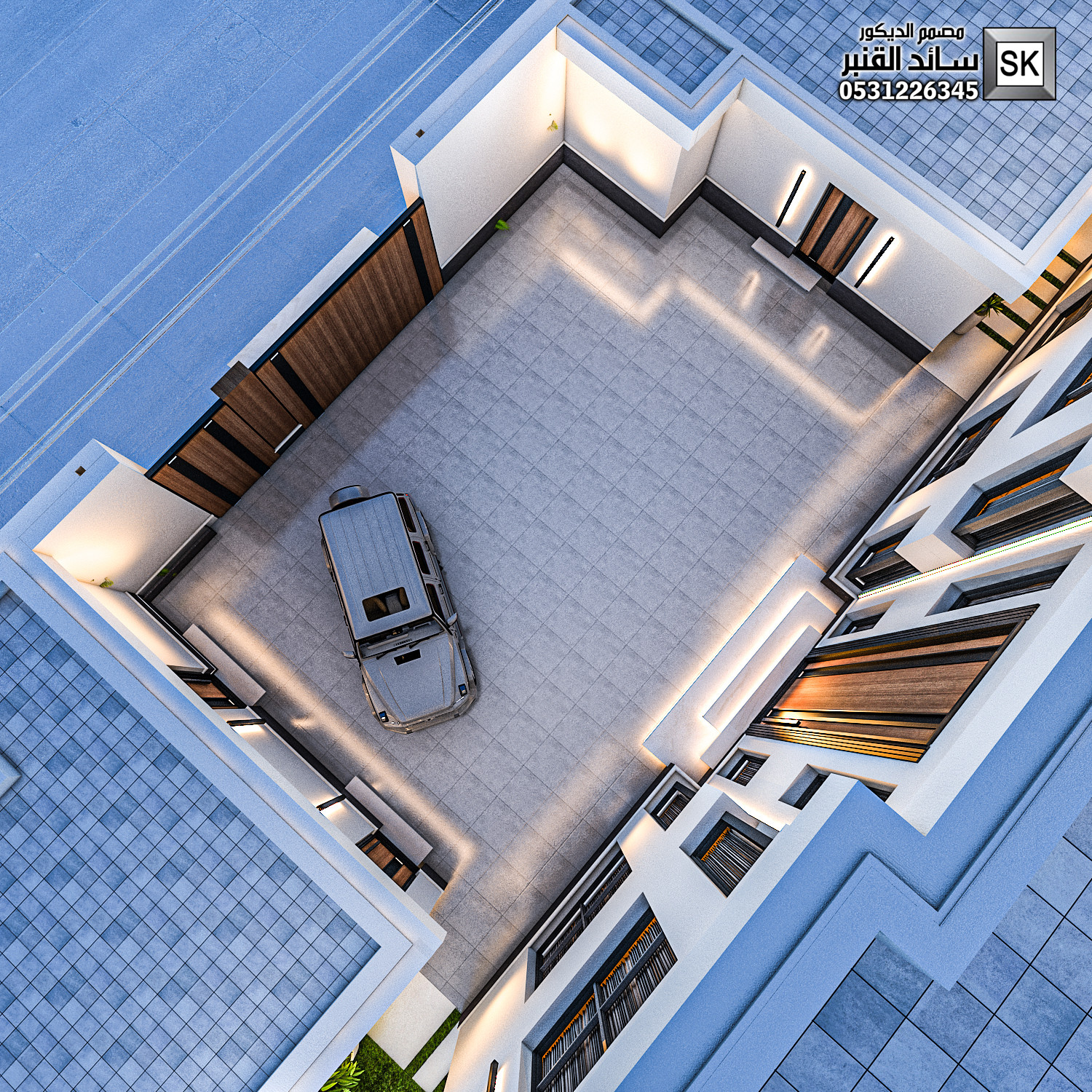 تصميم و تنفيذ لاندسكيب منزلي فاخر في الرياض