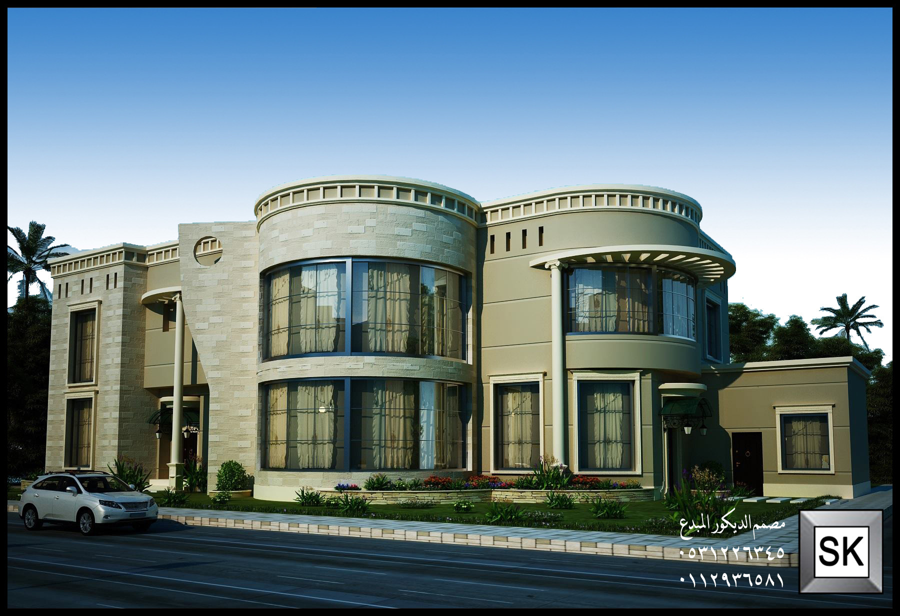 تصميم واجهات منازل نيوكلاسيك فاخر في السعودية