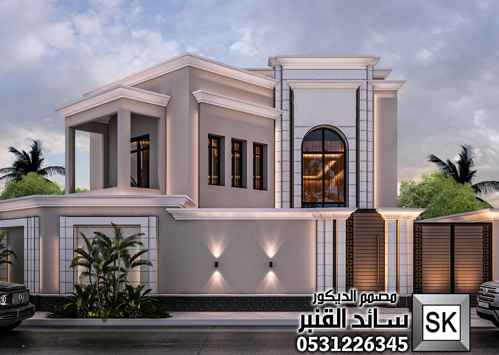 تصميم و تنفيذ  واجهات فلل فخمة في الرياض