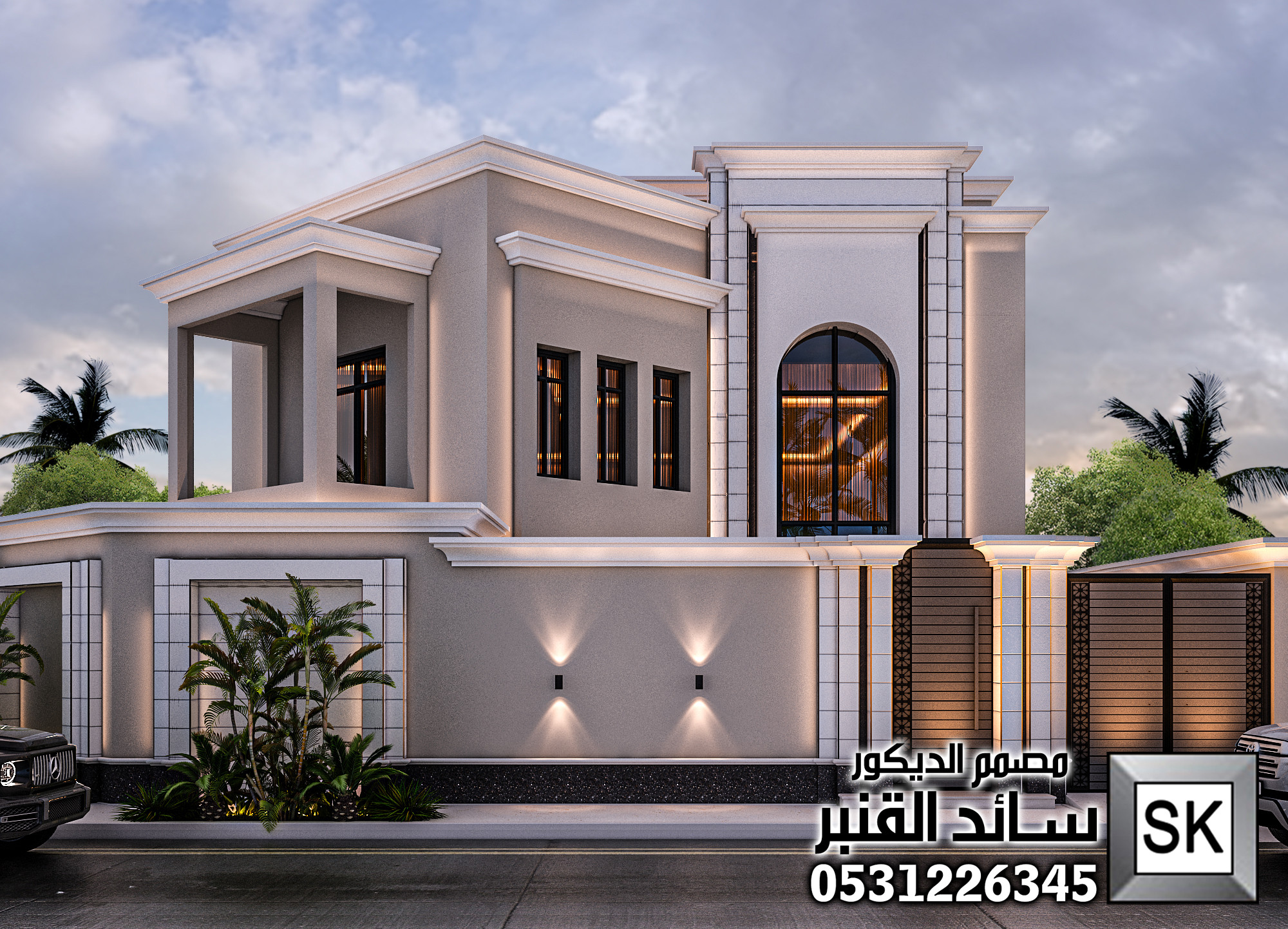 تصميم و تنفيذ  واجهات فلل فخمة في الرياض