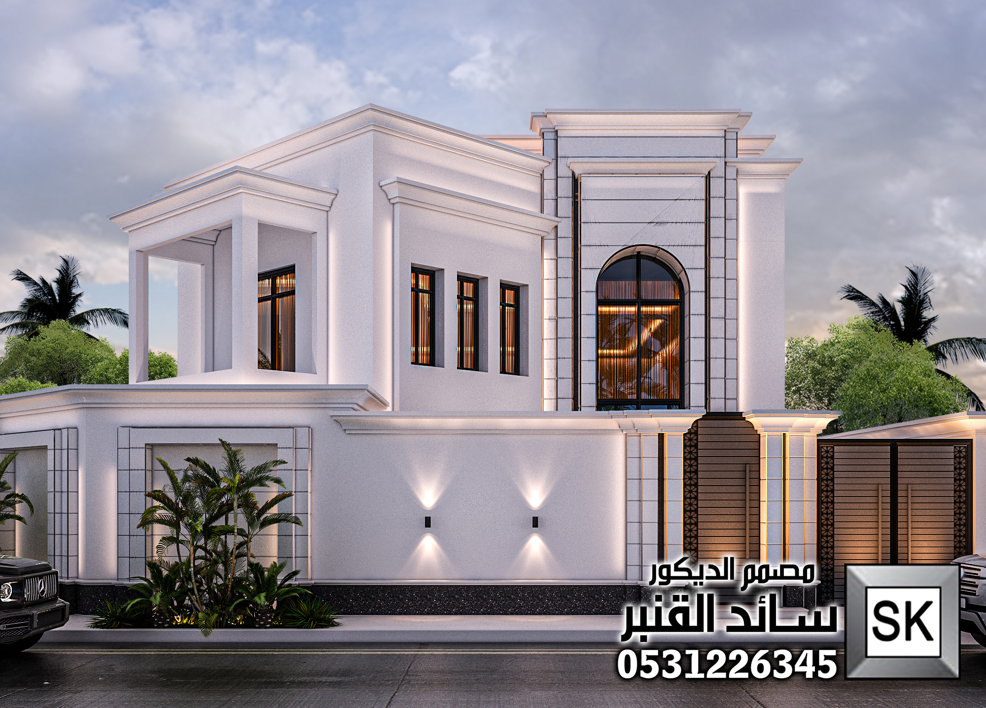 تصميم و تنفيذ  واجهات فلل فخمة في الرياض