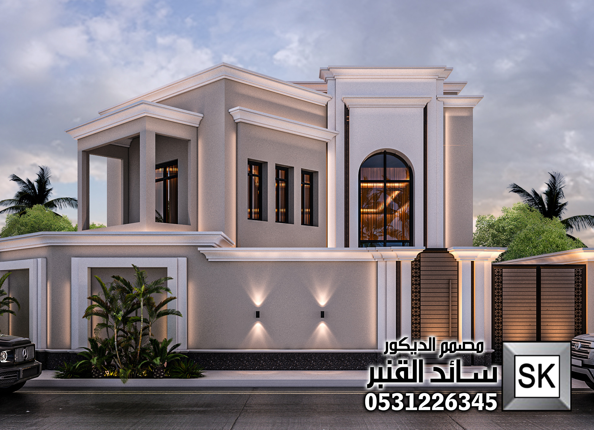 تصميم و تنفيذ  واجهات فلل فخمة في الرياض