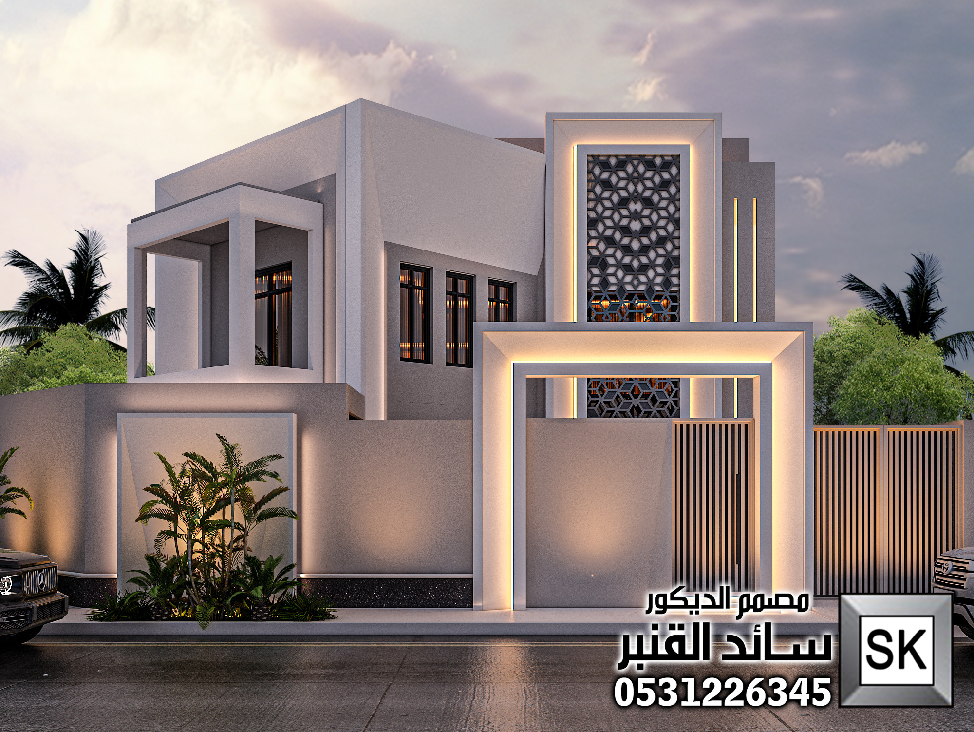 تصميم و تنفيذ  واجهات فلل فخمة في الرياض