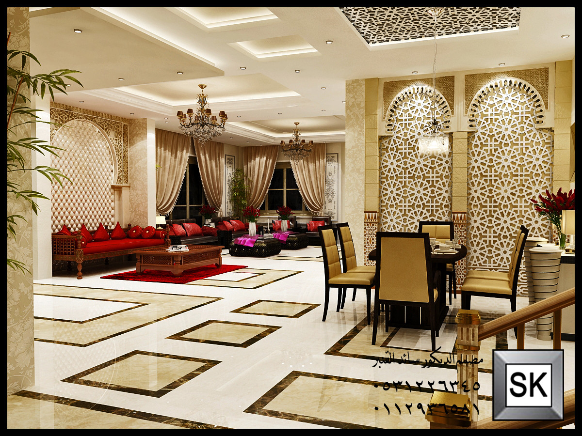 تصميم و تنفيذ ديكور داخلي مجالس ضيافة إسلامي أندلسي و مغربي في الرياض