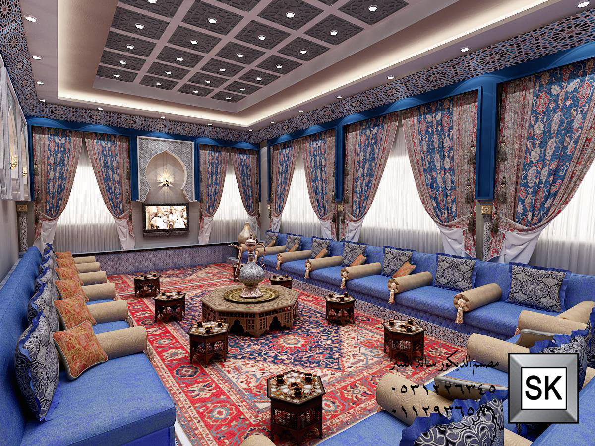 تصميم و تنفيذ ديكور داخلي مجالس أندلسية و مغربية فخمة في الرياض