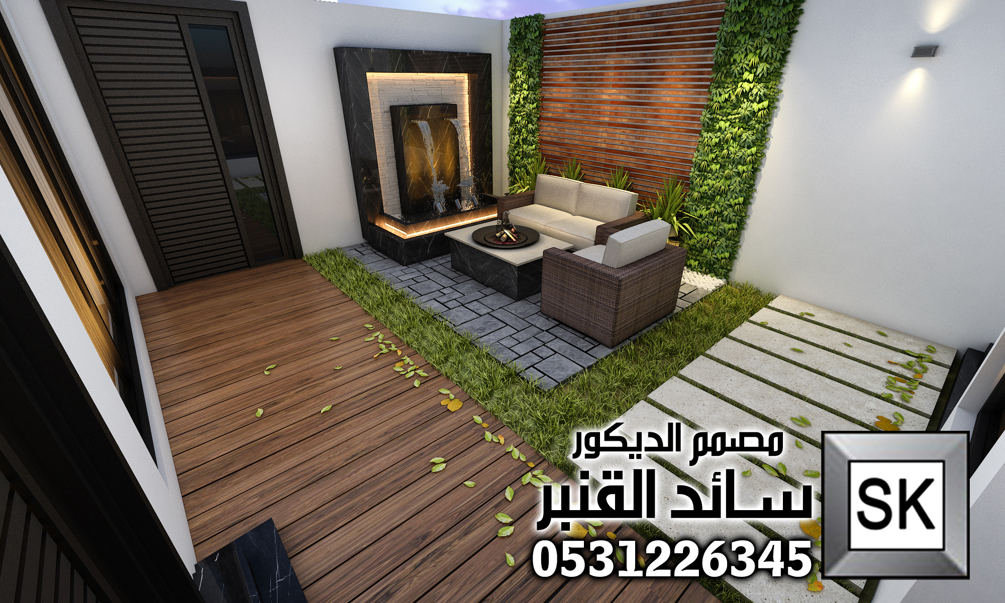 تصميم و تنفيذ لاندسكيب فلل و شاليهات في الخبر