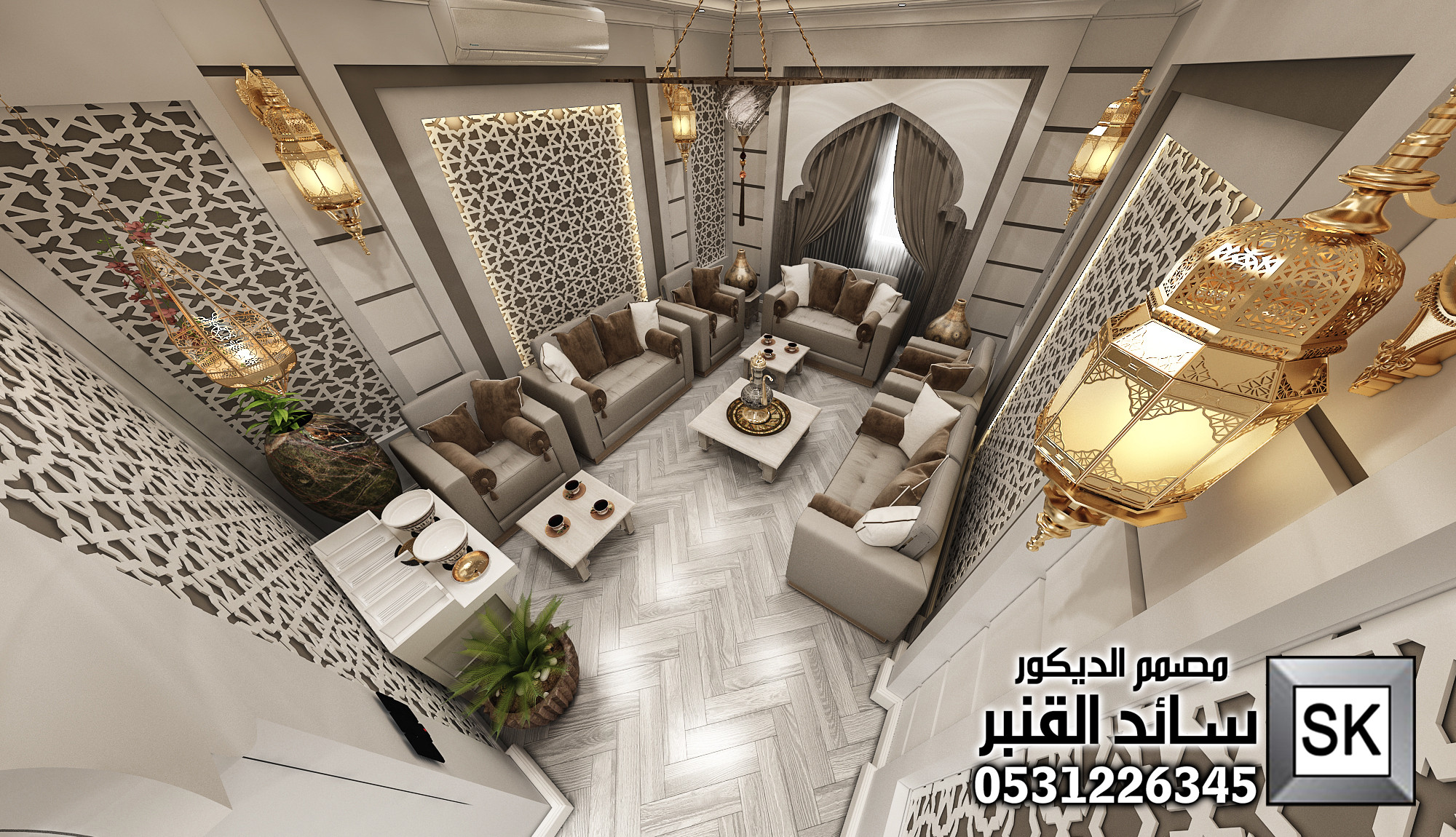 تصميم و تنفيذ مجلس رجال أندلسي فاخر في جدة