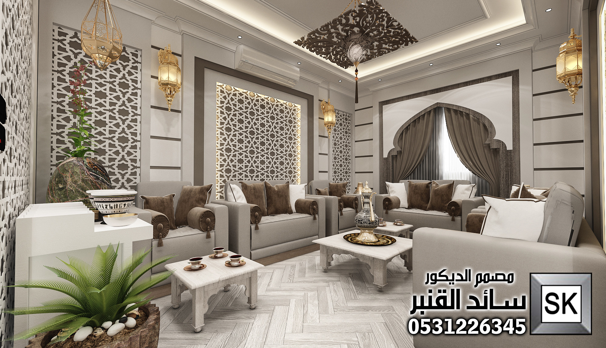 تصميم و تنفيذ مجلس رجال أندلسي فاخر في جدة