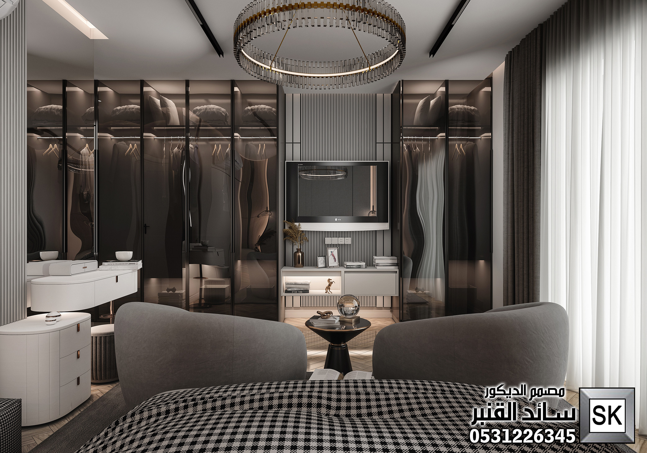 تصميم و تنفيذ ديكور غرف نوم فندقية فاخرة في الرياض