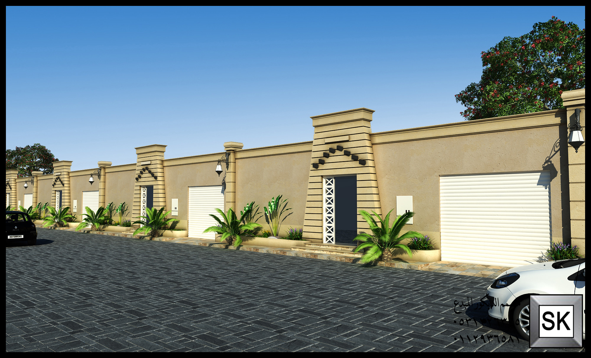 تصميم لاندسكيب شاليهات و إستراحات و مزارع في الإحساء