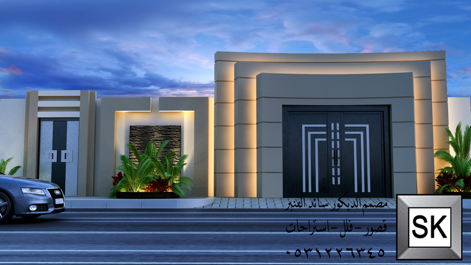 تصميم لاندسكيب شاليهات و إستراحات و مزارع في الإحساء