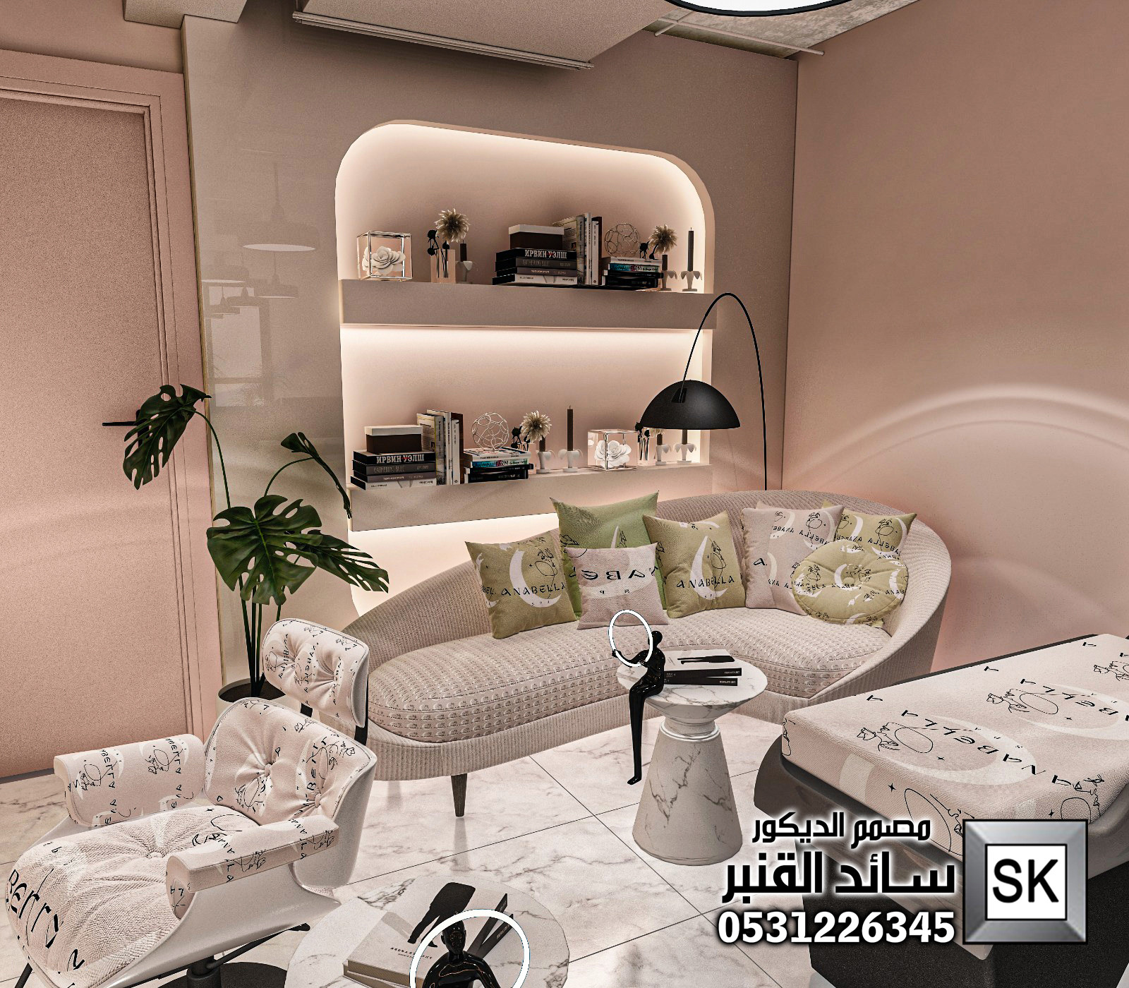 تصميم و تنفيذ صالون تجميل و سبا و حمام مغربي و ساونا و بخار في الرياض