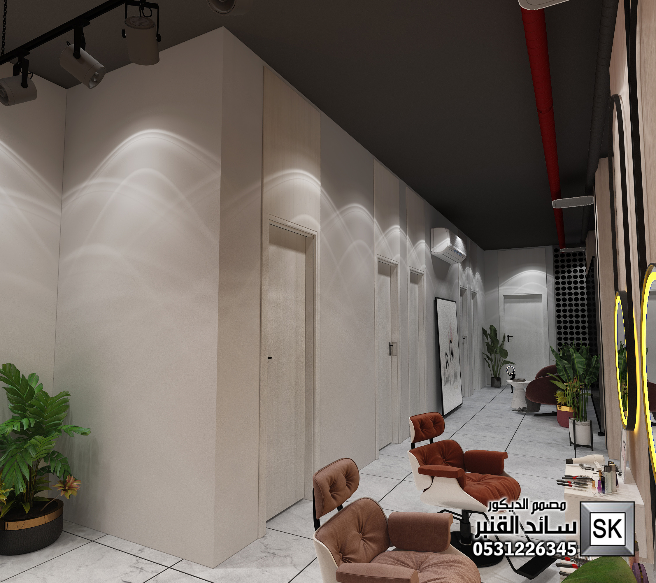 تصميم و تشطيب مشغل تجميل نسائي فاخر في الخبر
