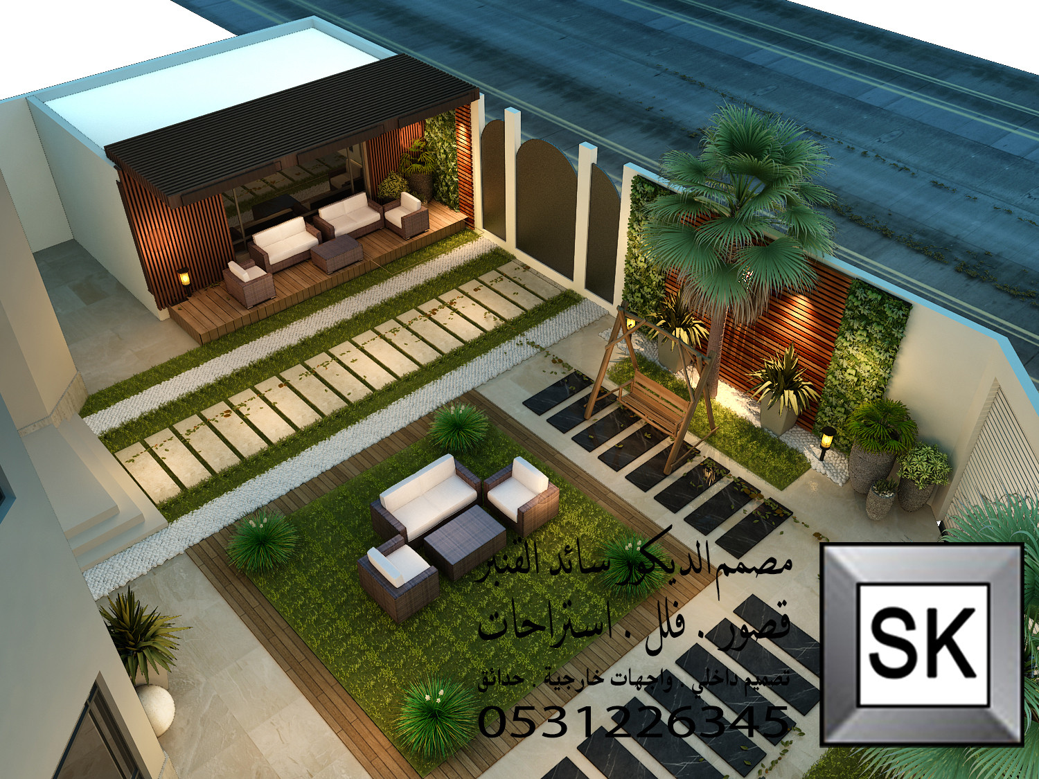 تصميم و تنفيذ لاندسكيب و حدائق فخمة في الرياض