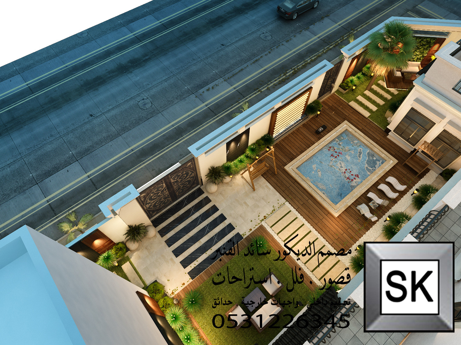 تصميم و تنفيذ لاندسكيب و حدائق فخمة في الرياض