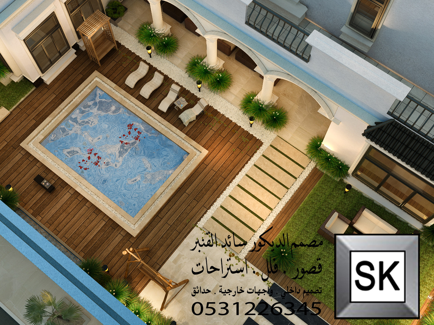 تصميم و تنفيذ لاندسكيب و حدائق فخمة في الرياض