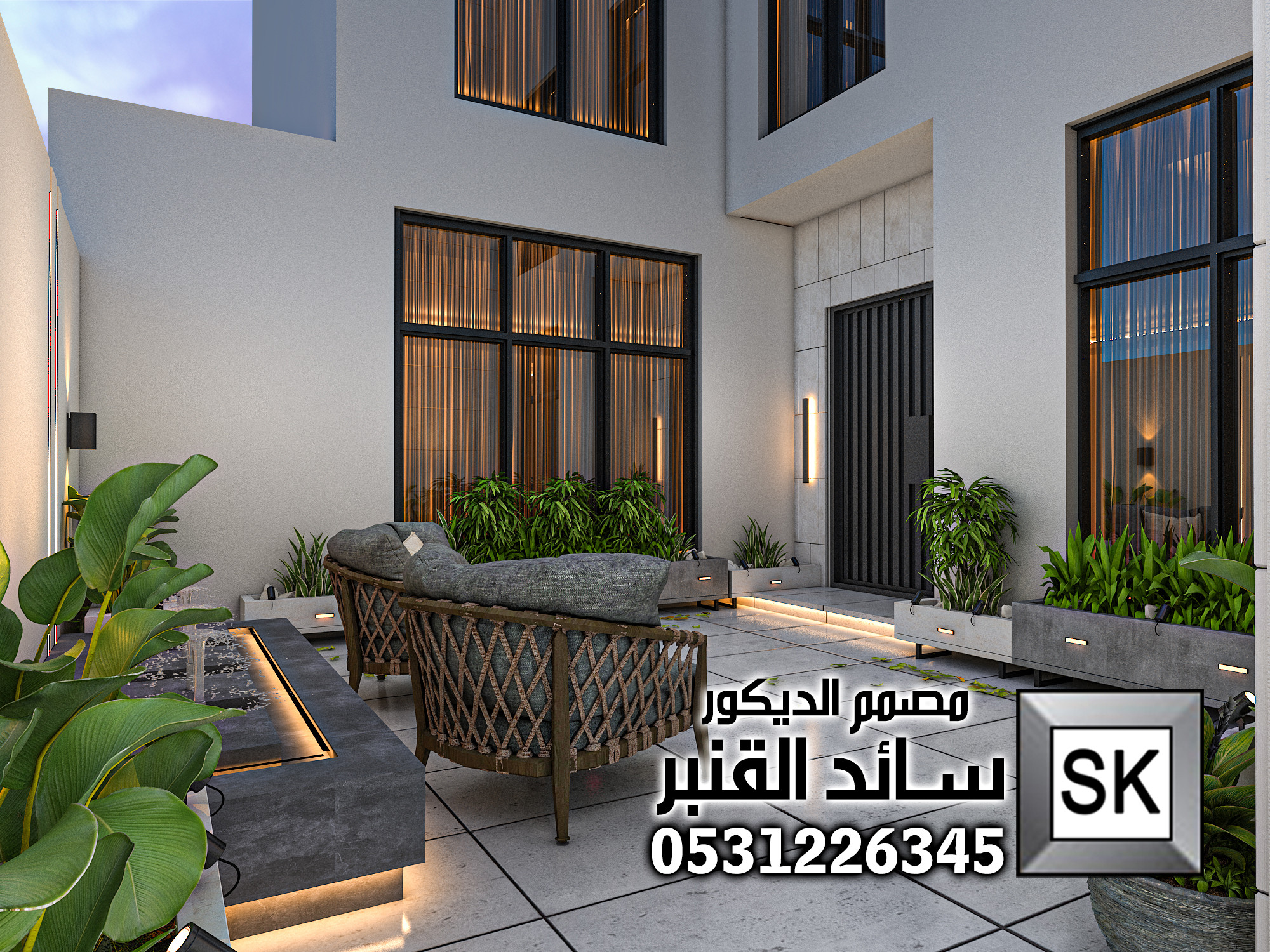 لاندسكيب منزلي فاخر في الرياض