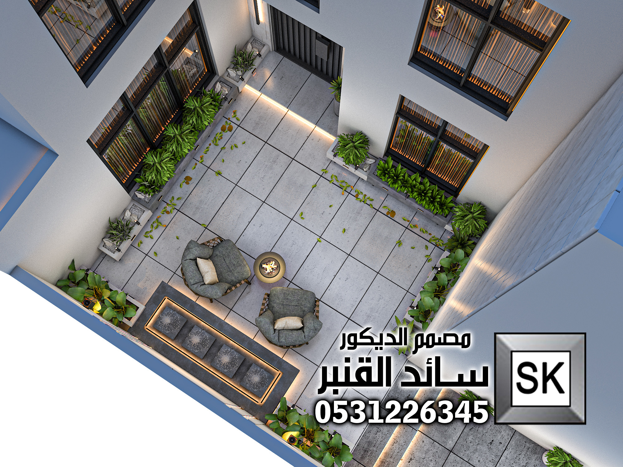 لاندسكيب منزلي فاخر في الرياض