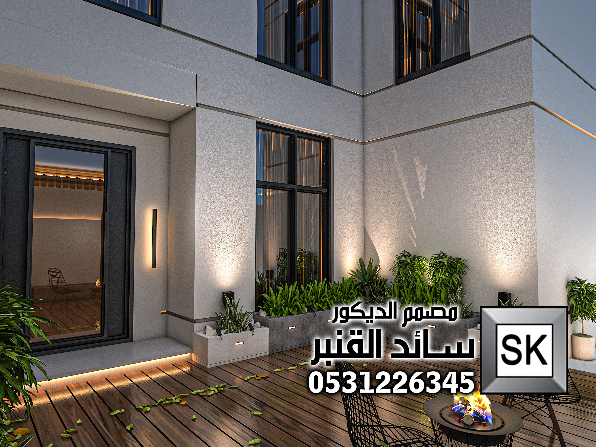 لاندسكيب منزلي فاخر في الرياض