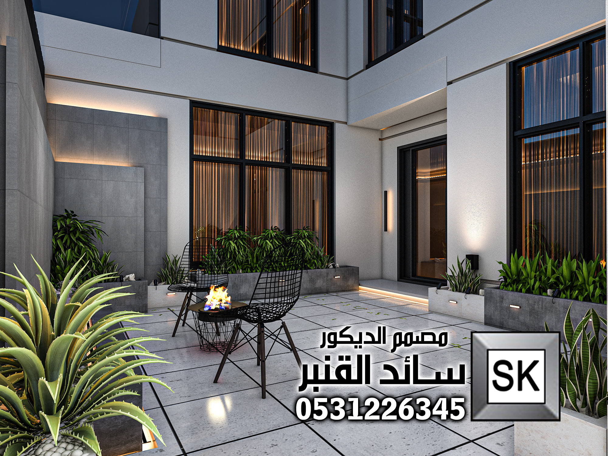 لاندسكيب منزلي فاخر في الرياض