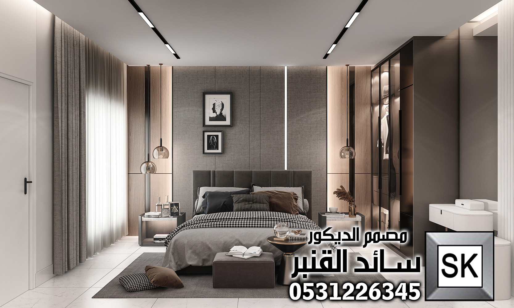 تصميم و تنفيذ  غرفة نوم فندقية فخمة في الرياض