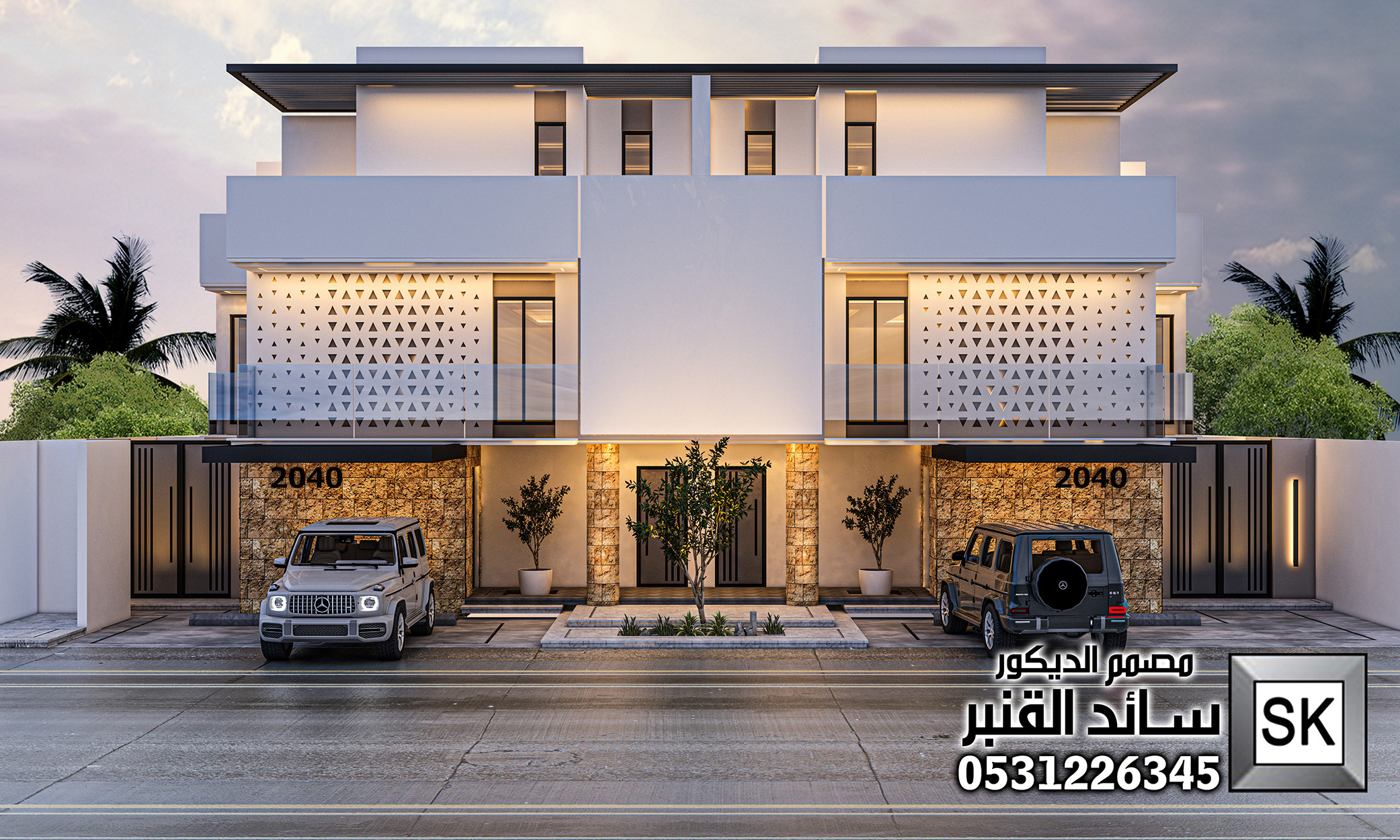مصمم واجهات تاون هاوس فاخر في الرياض