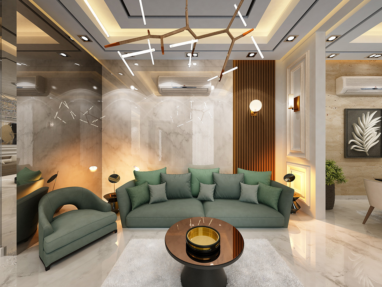 تصميم و تنفيذ ديكور داخلي مجلس رجال و مقلط طعام و  صالة عائلية فخمة في الطائف