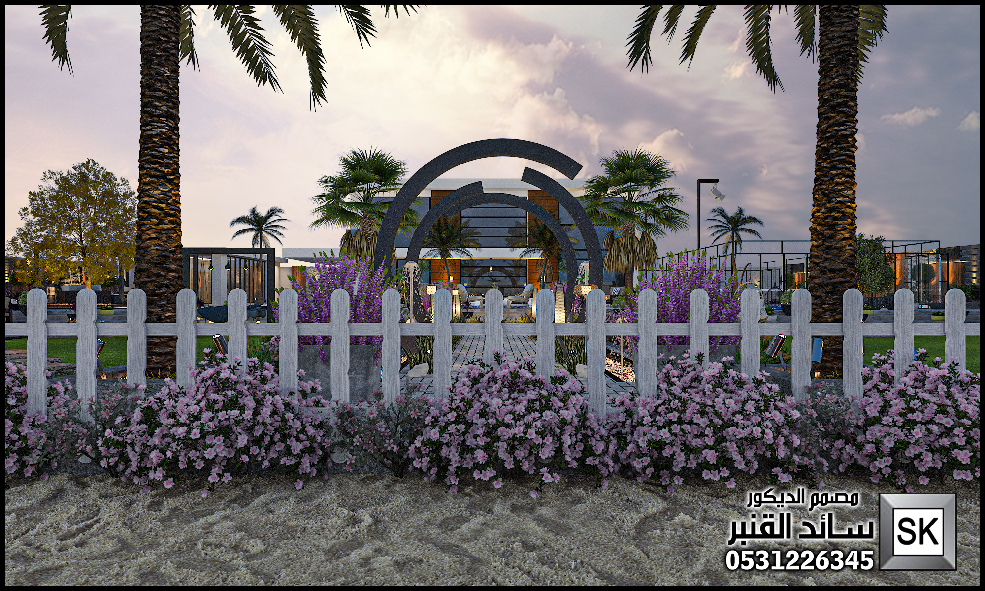 تصميم و تنفيذ لاندسكيب فاخر لمزرعة في الرياض