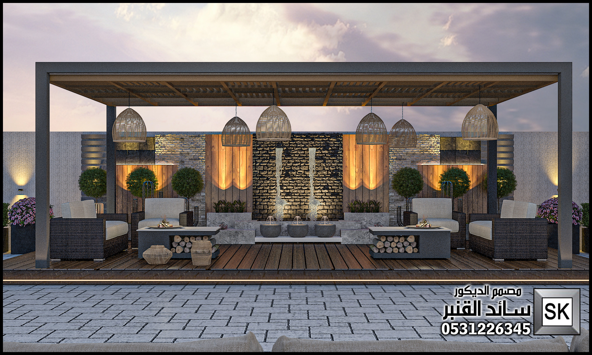 تصميم و تنفيذ لاندسكيب فاخر لمزرعة في الرياض