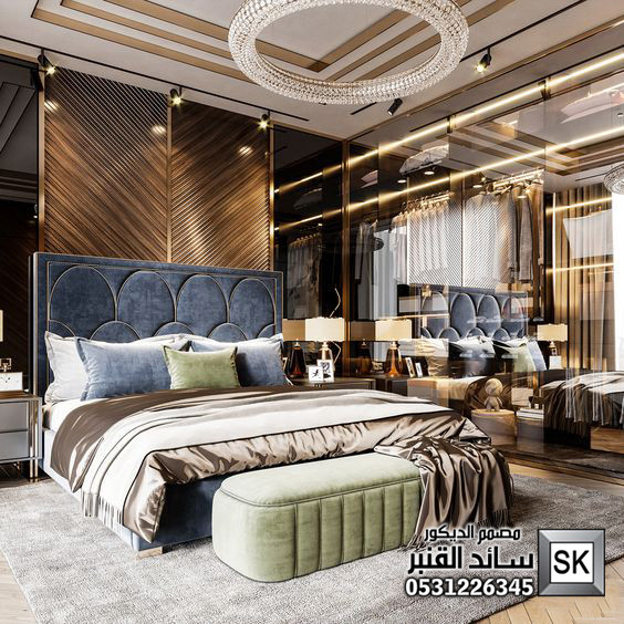 تصميم و تشطيب جناح غرف نوم رئيسية فندقية في السعودية