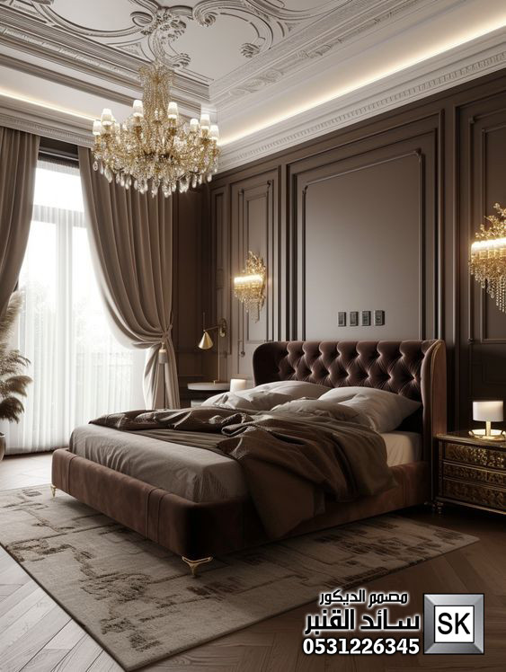 تصميم و تشطيب جناح غرف نوم رئيسية فندقية في السعودية