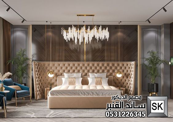 تصميم و تشطيب جناح غرف نوم رئيسية فندقية في السعودية