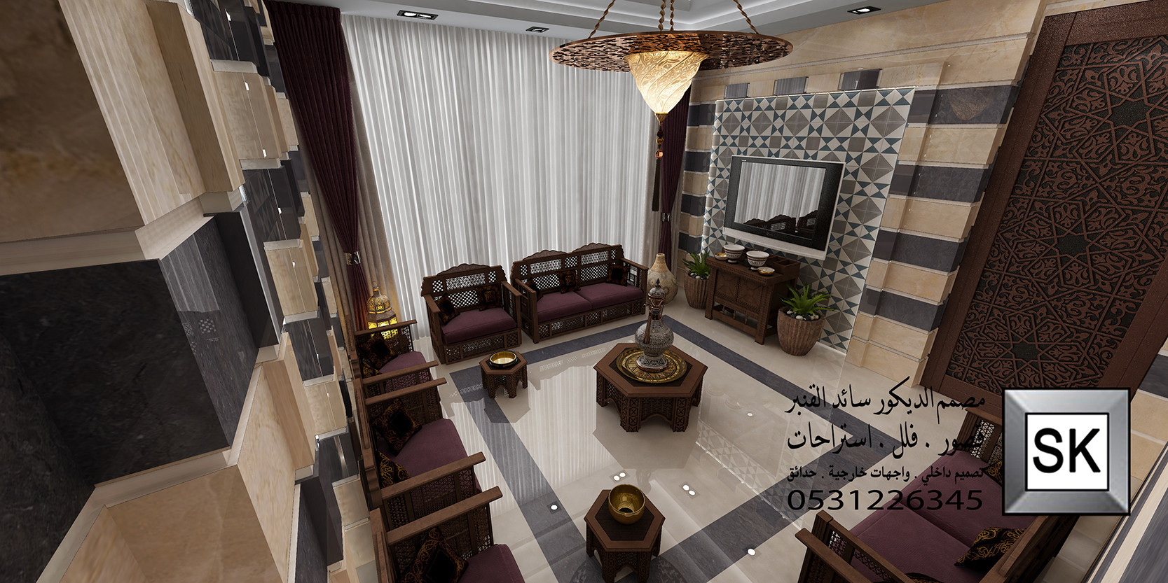 مجالس و صالات دمشقية فخمة في الرياض