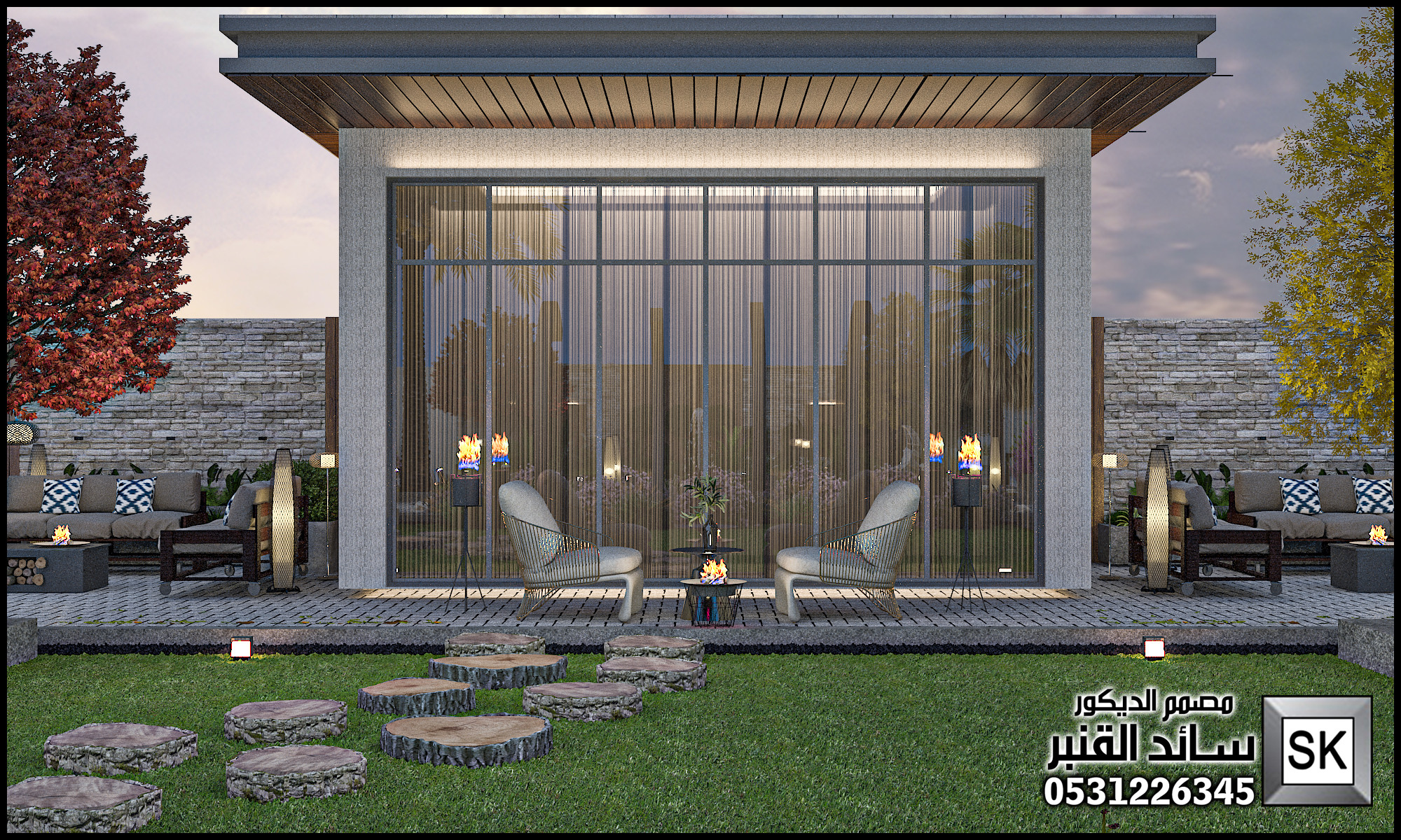 تصميم و تنفيذ لاندسكيب مزرعة فخمة في الرياض