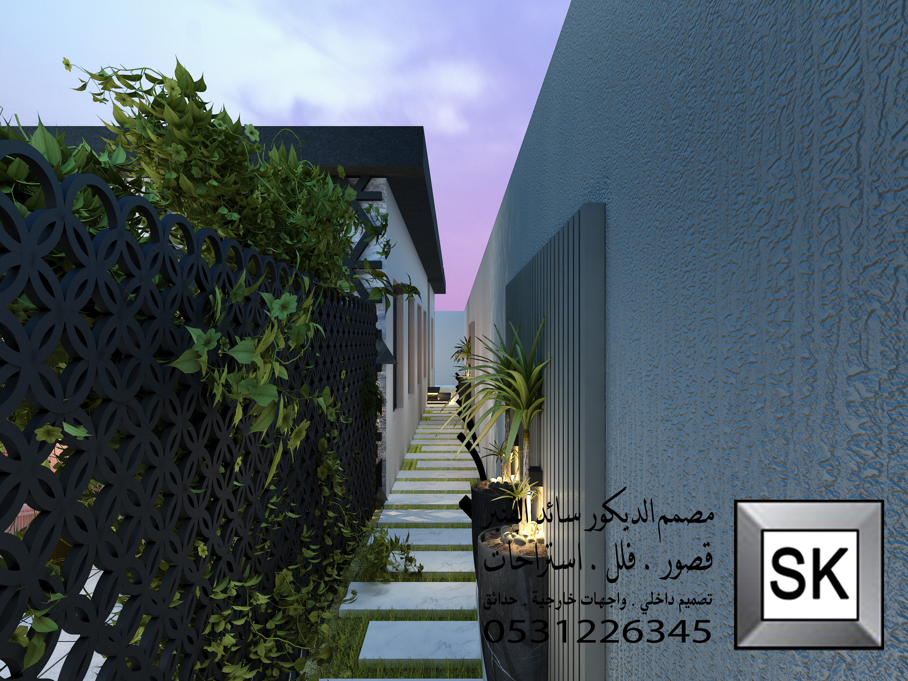 تصميم و تنفيذ لاندسكيب إستراحة فخمة في الدمام