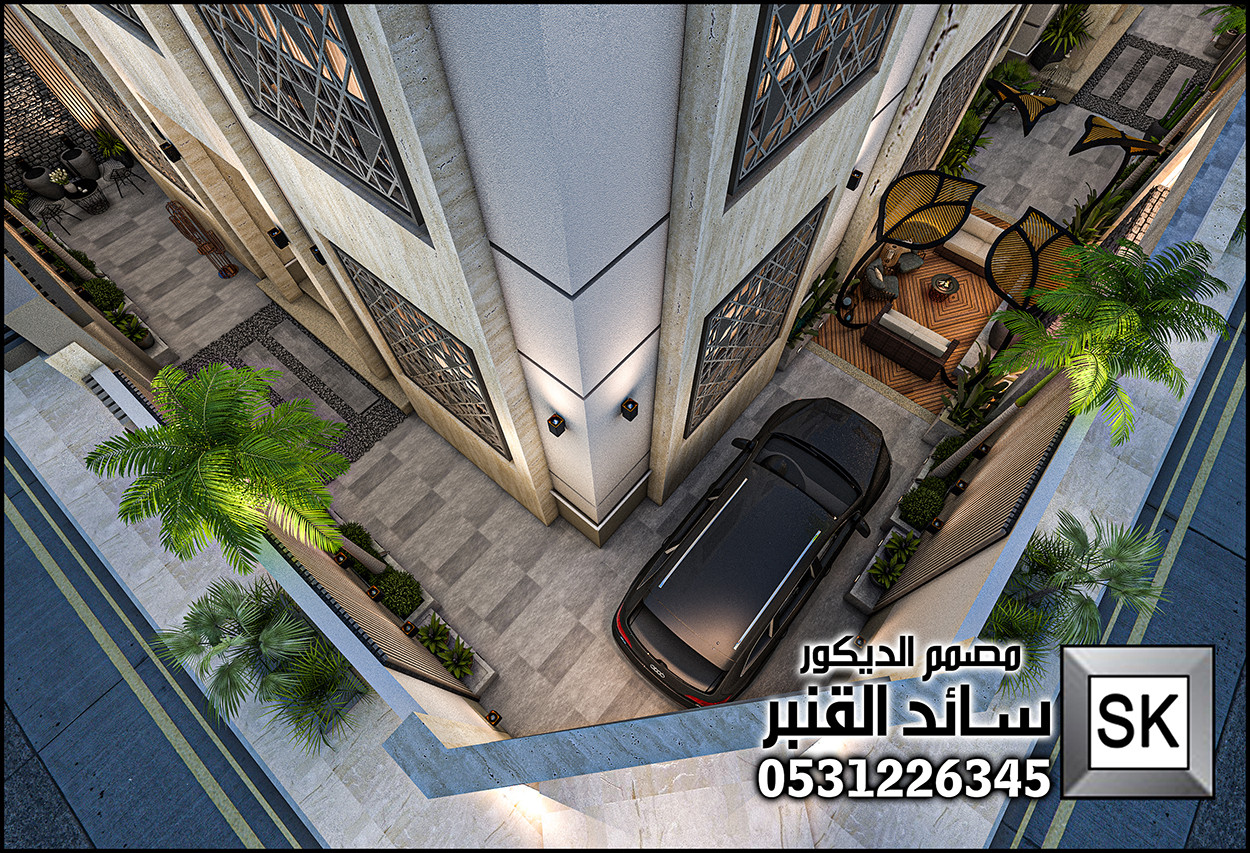 تصميم و تنفيذ لاندسكيب منزلي فاخر في الرياض