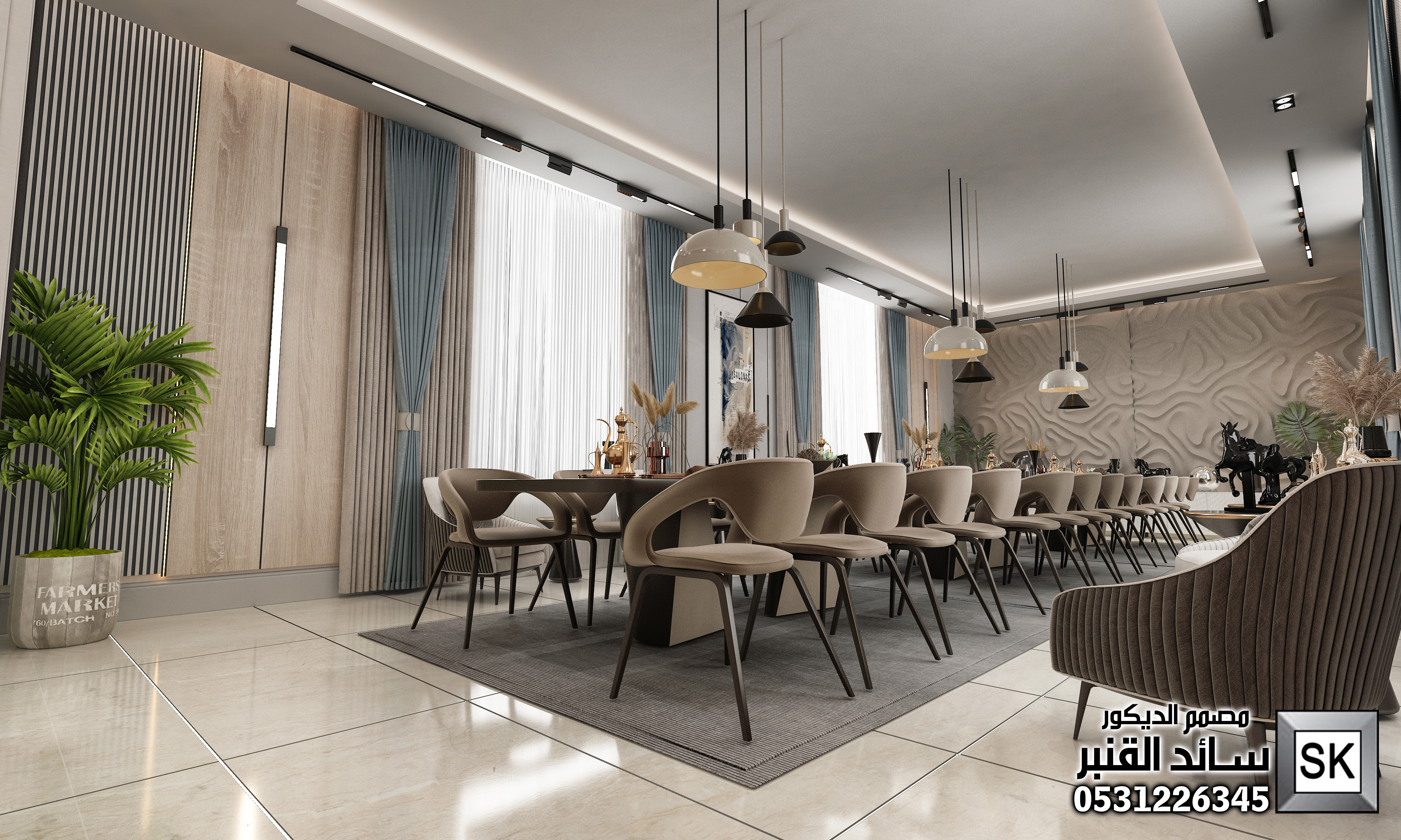 تصميم و تنفيذ غرف طعام فخمة للقصور و الفلل