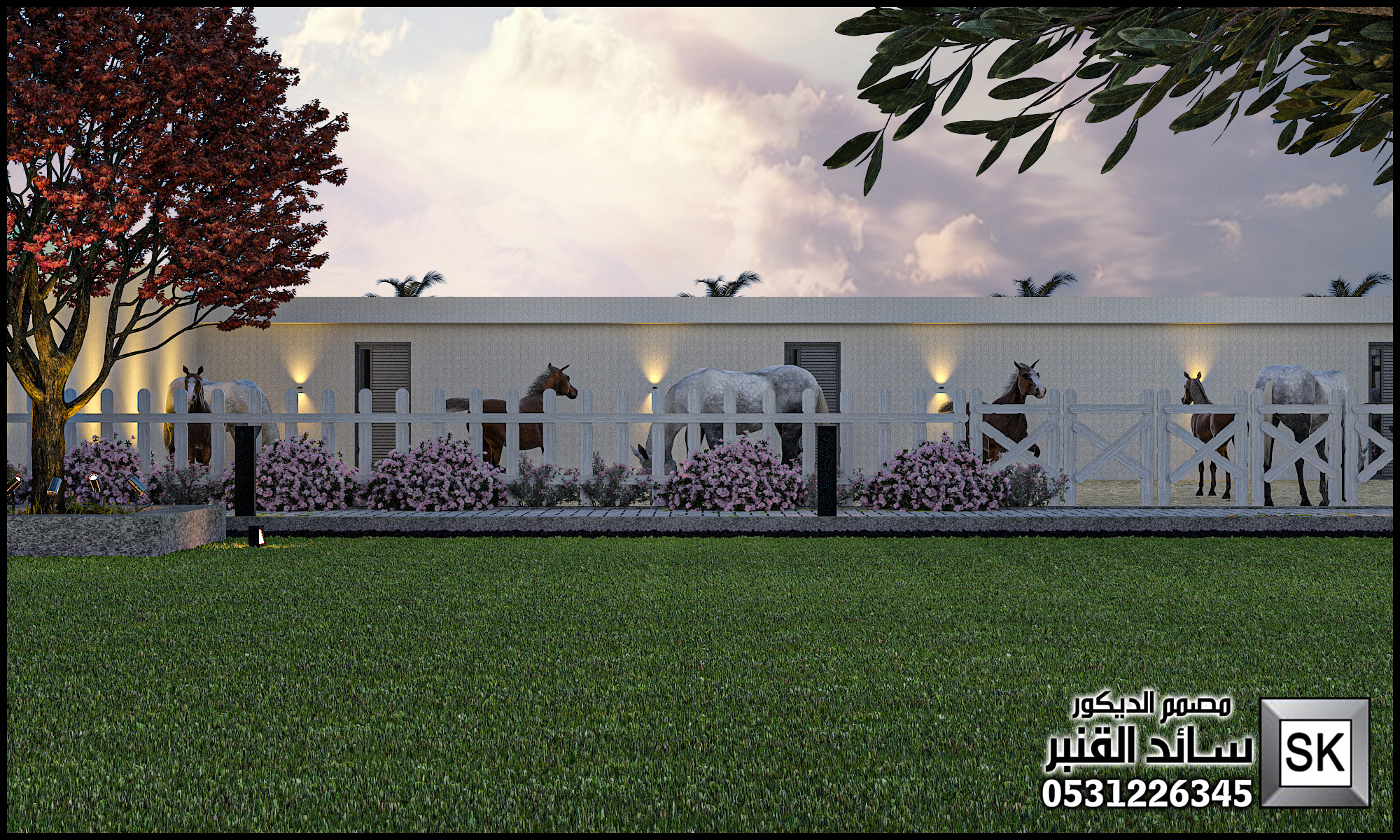 تصميم و تنفيذ لاندسكيب مزارع فخمة في العمارية بالرياض