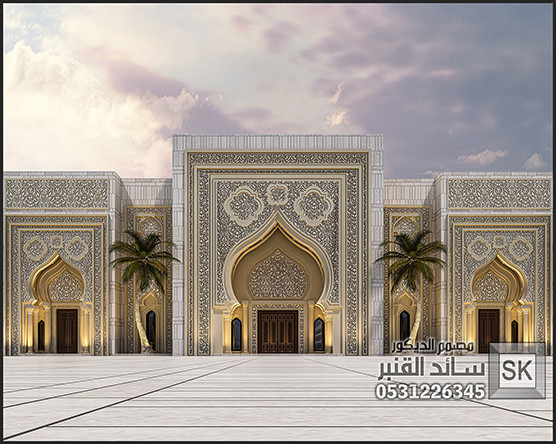 تصميم و تنفيذ واجهات إسلامية أندلسية فخمة في السعودية