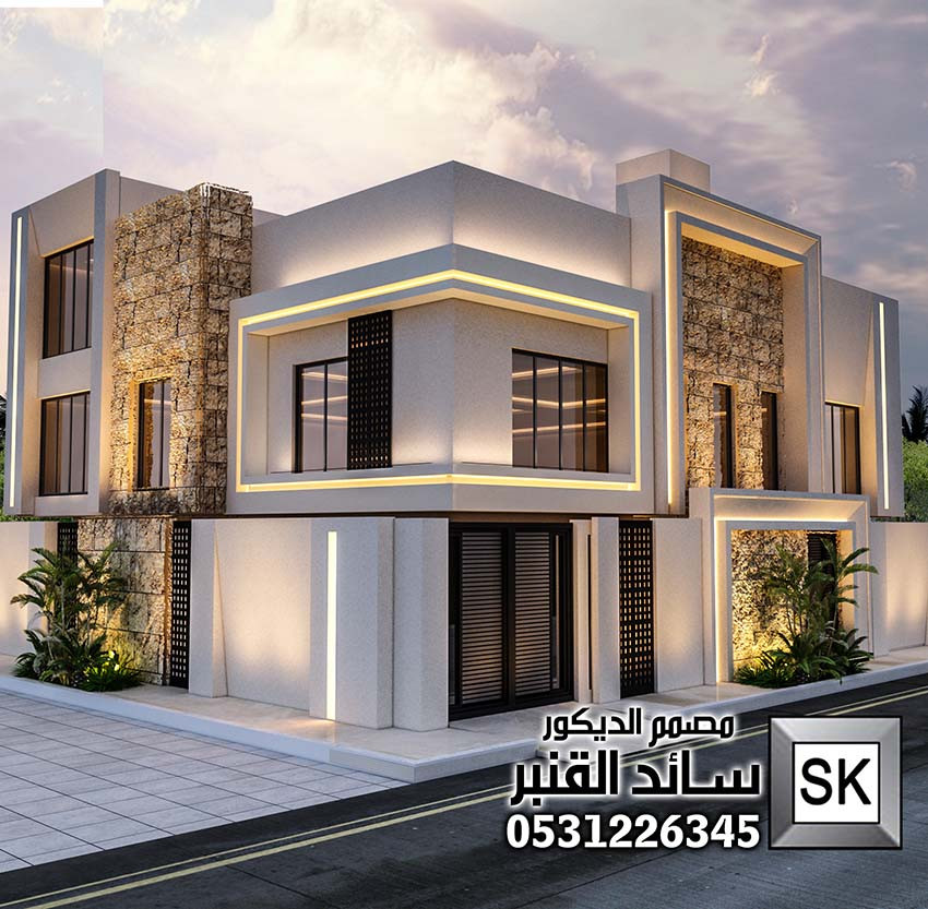 خصومات اليوم الوطني السعودي صمم معنا واجهة خارجية فقط 995 ريال شامل هدية تصميم الحديقة