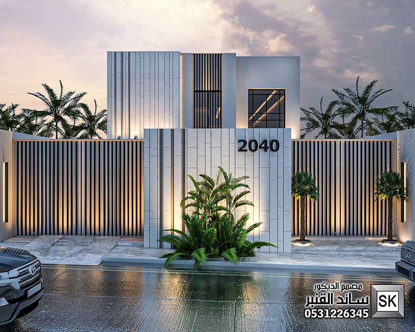 خصومات اليوم الوطني السعودي صمم معنا واجهة خارجية فقط 995 ريال شامل هدية تصميم الحديقة