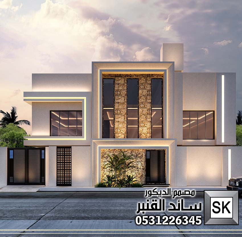 خصومات اليوم الوطني السعودي صمم معنا واجهة خارجية فقط 995 ريال شامل هدية تصميم الحديقة