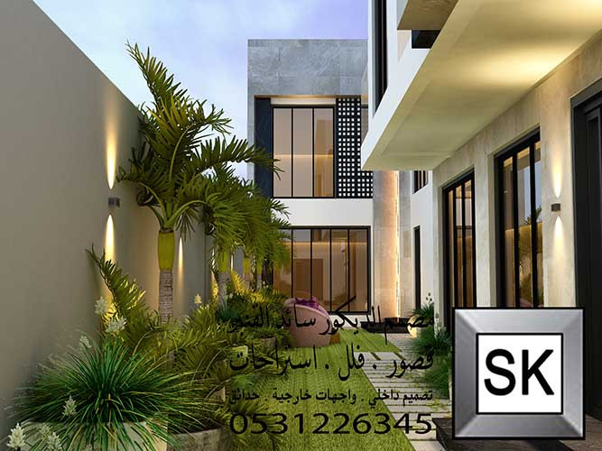 خصومات اليوم الوطني فقط 995 ريال صمم معنا واجهة + حديقة فيلا