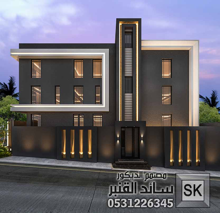 واجهة فيلا خارجية فخمة في الرياض