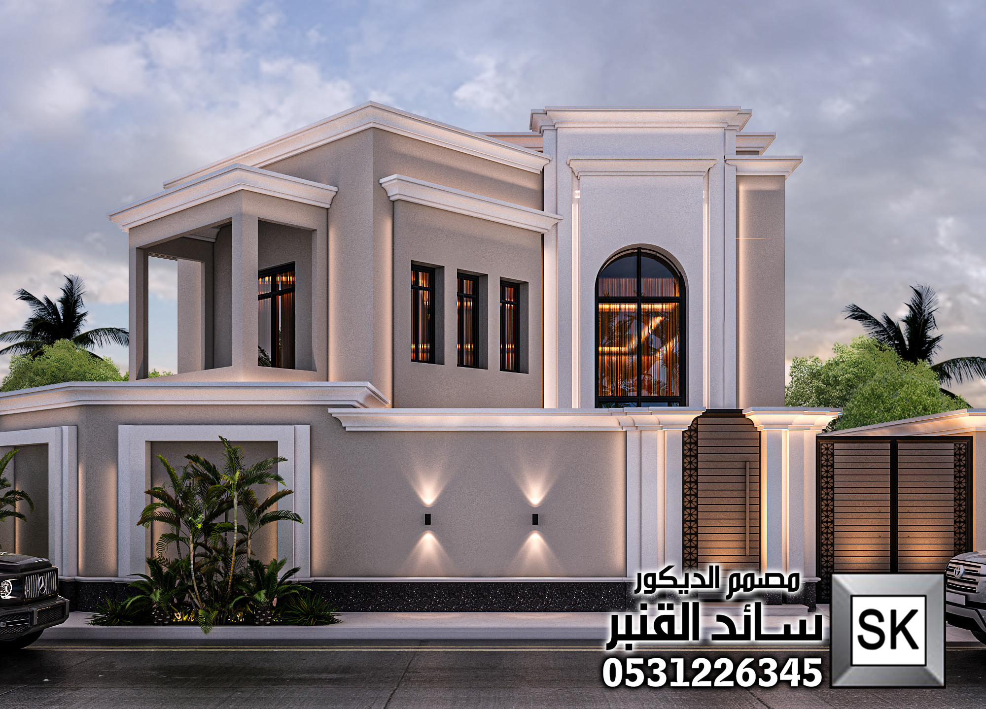 تصميم و تنفيذ واجهة فيلا فخمة في الرياض