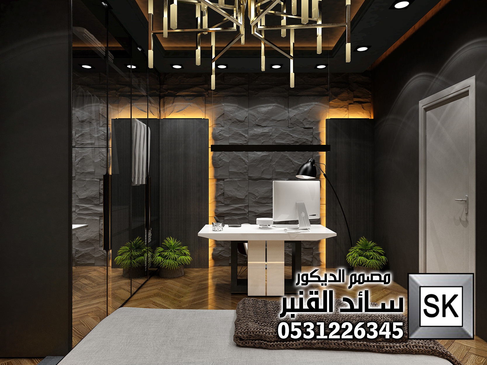 تصميم و تنفيذ جناح غرفة نوم رئيسية فخمة على الطراز الفرنسي في الرياض