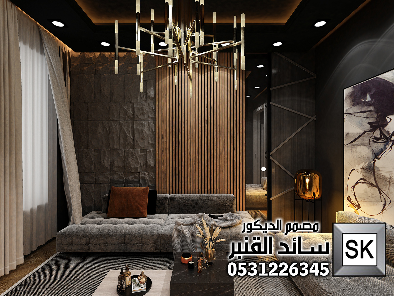 تصميم و تنفيذ جناح غرفة نوم رئيسية فخمة على الطراز الفرنسي في الرياض